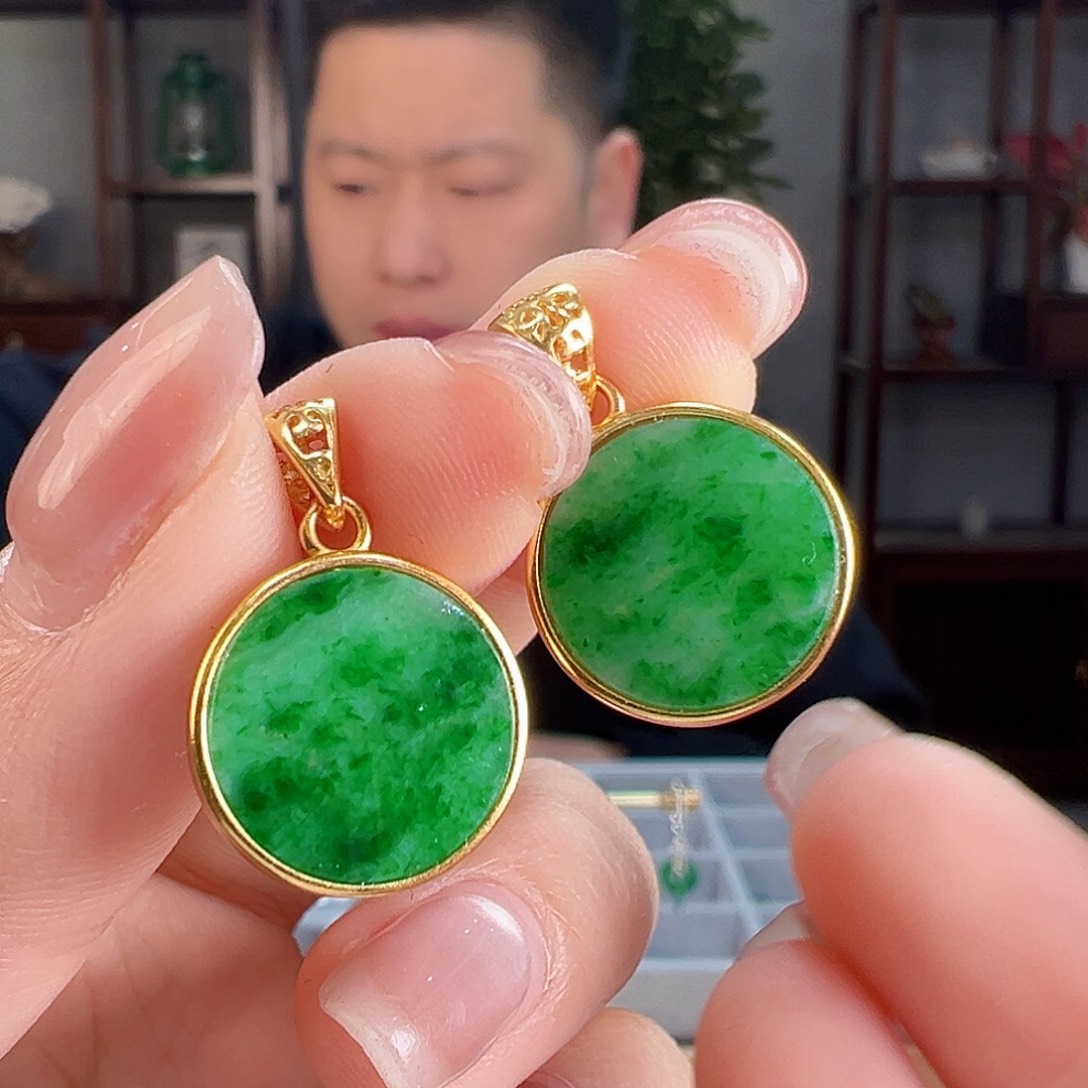 翡翠银S925镶嵌吊坠(不含链)多样性发货一个