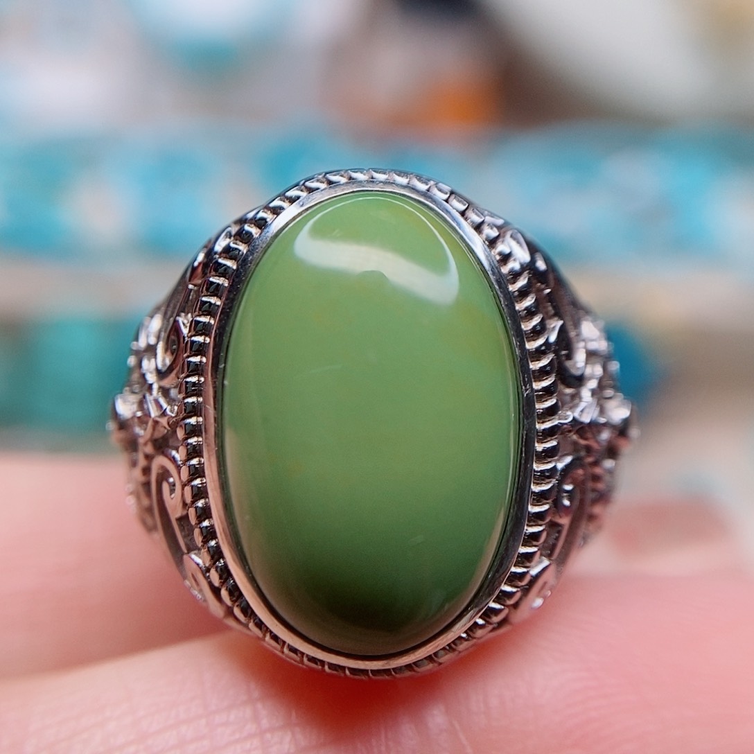 绿松石戒指银S925镶嵌