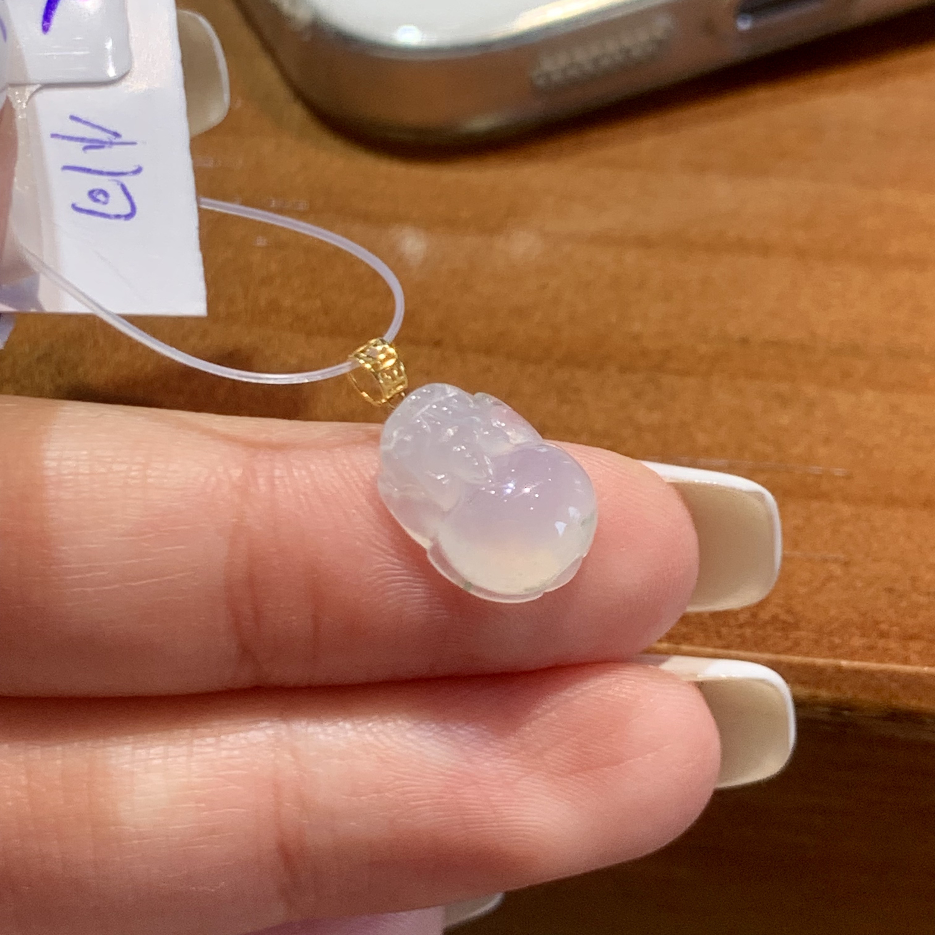 1109XX-7缅甸翡翠A货白冰吊坠2025新款百搭