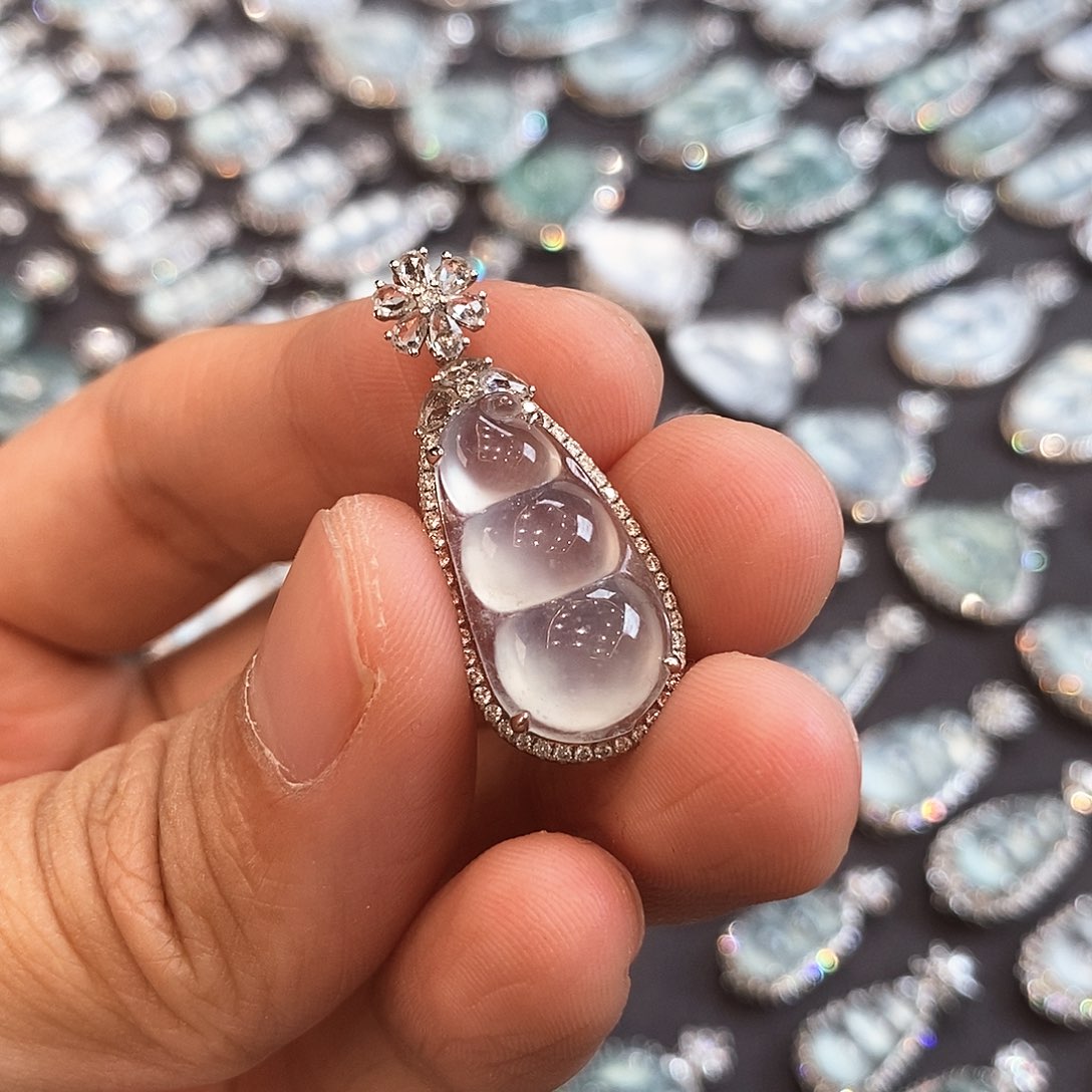 翡翠颈饰18K金镶嵌啊啊啊啊啊啊