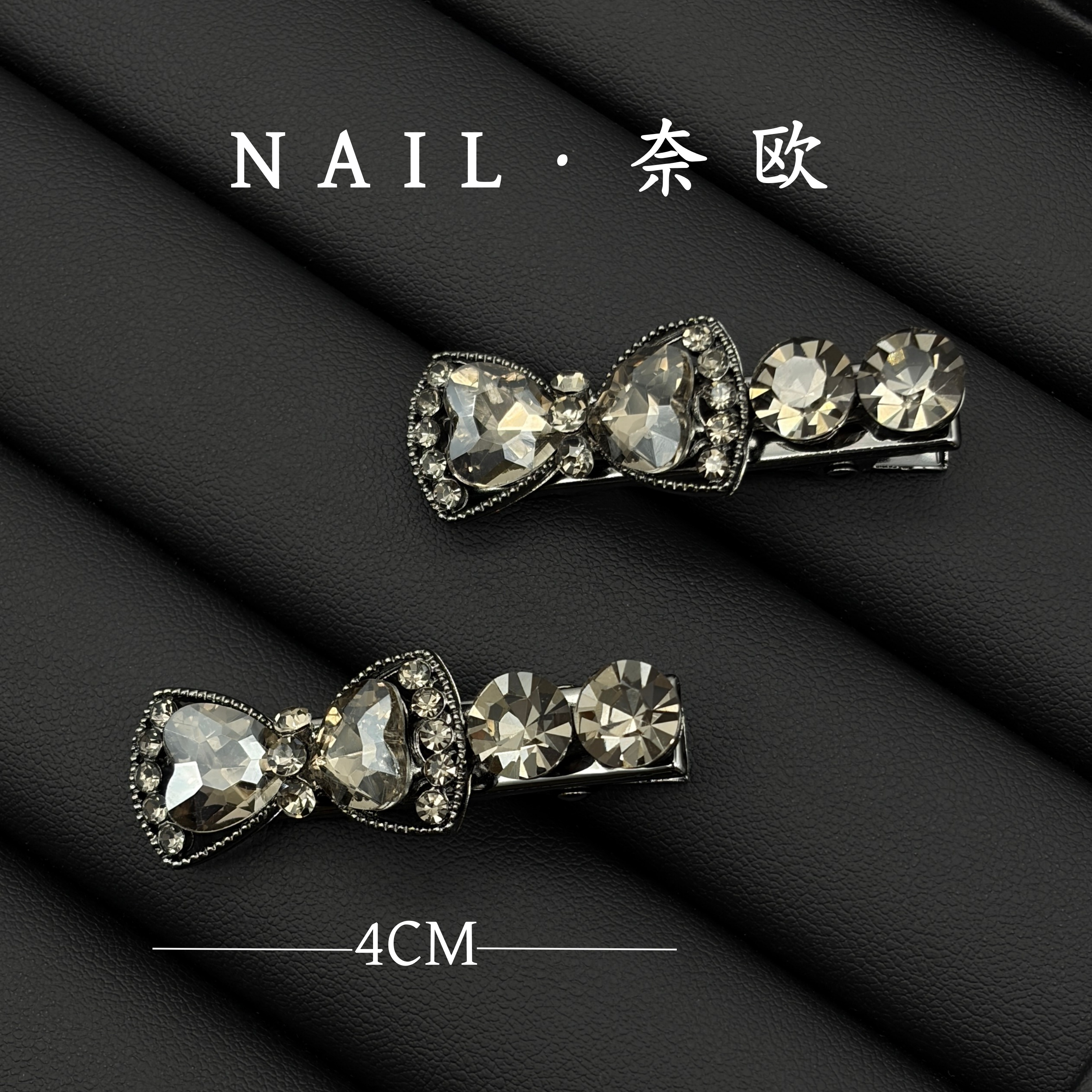 【NAIL·奈欧】设计师系列6454满钻镶嵌蝴蝶结刘海夹侧边夹碎发夹