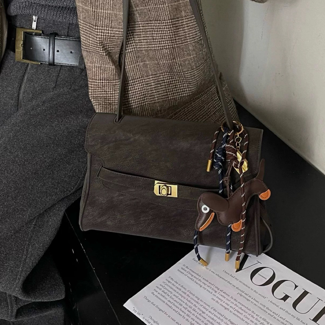2025新款时尚百搭复古单肩包高级感植糅皮腋下包斜挎包2191