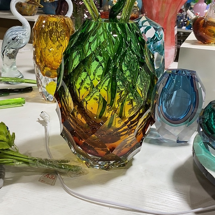 水晶花瓶高28厘米口径5厘米