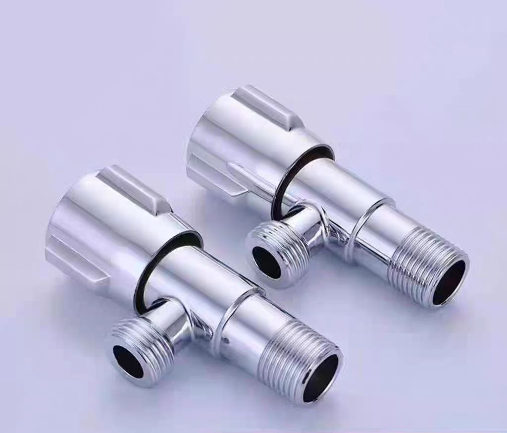 特高标电镀不锈钢加厚角阀4分通用接口819B