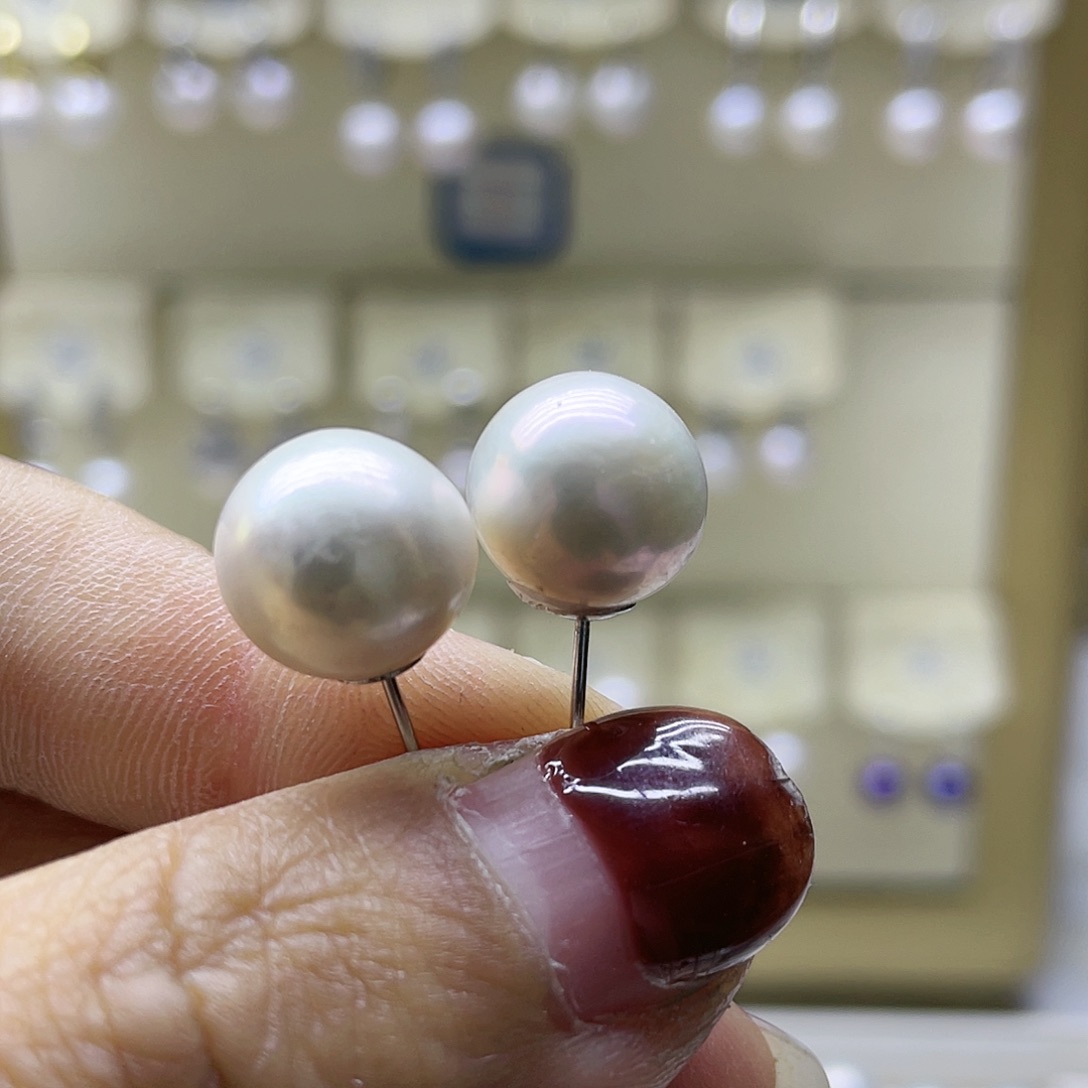 淡水珍珠耳饰银S925镶嵌