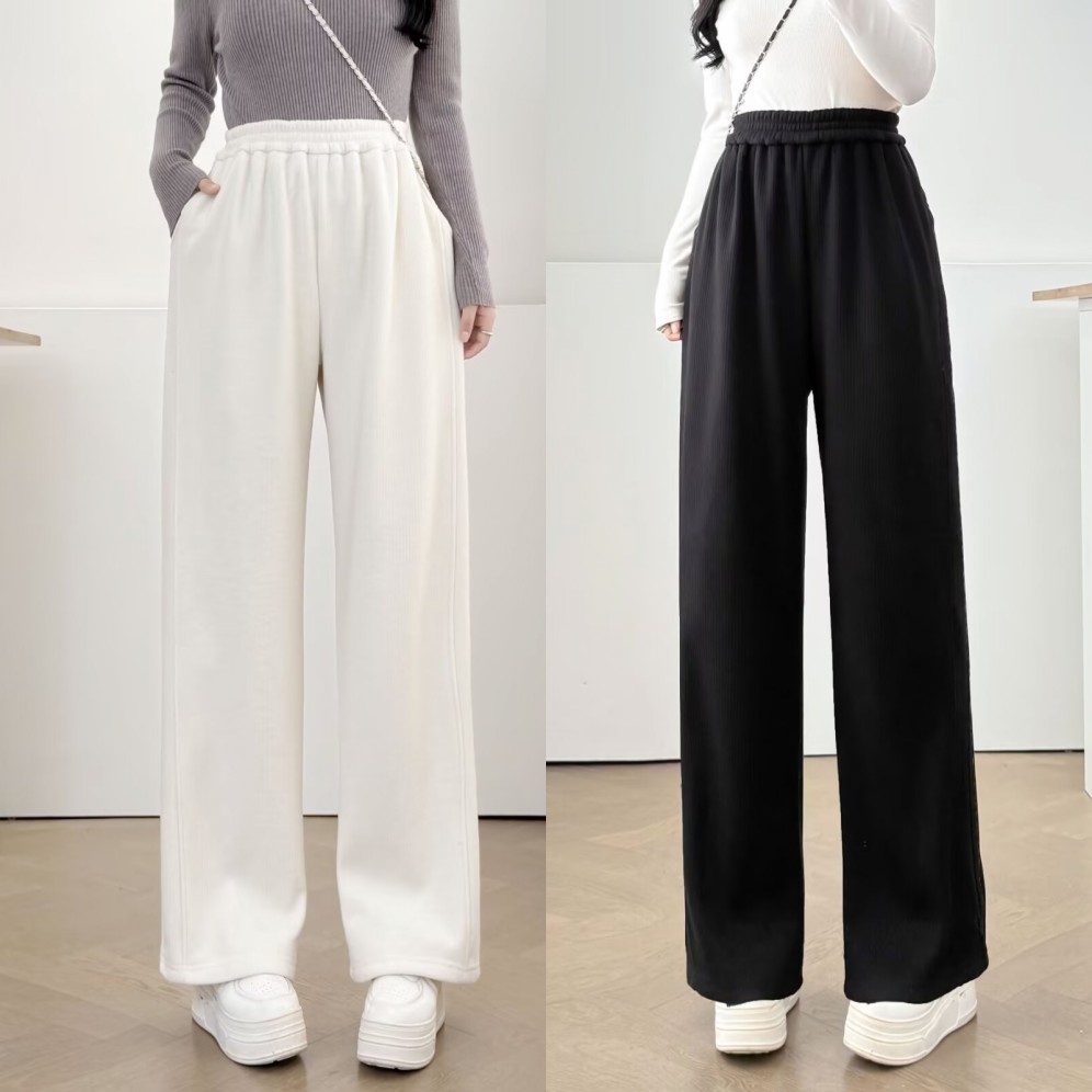 110-190斤大码女装胖mm显瘦加绒加厚冬装长裤高个子直筒裤阔腿裤