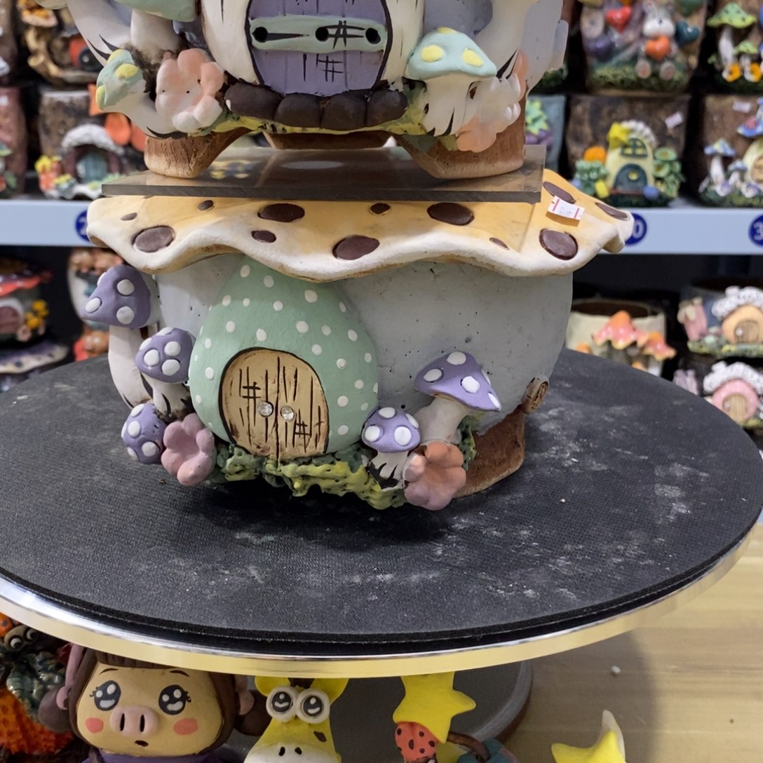 森***＊白狐粗陶粗陶手捏花盆