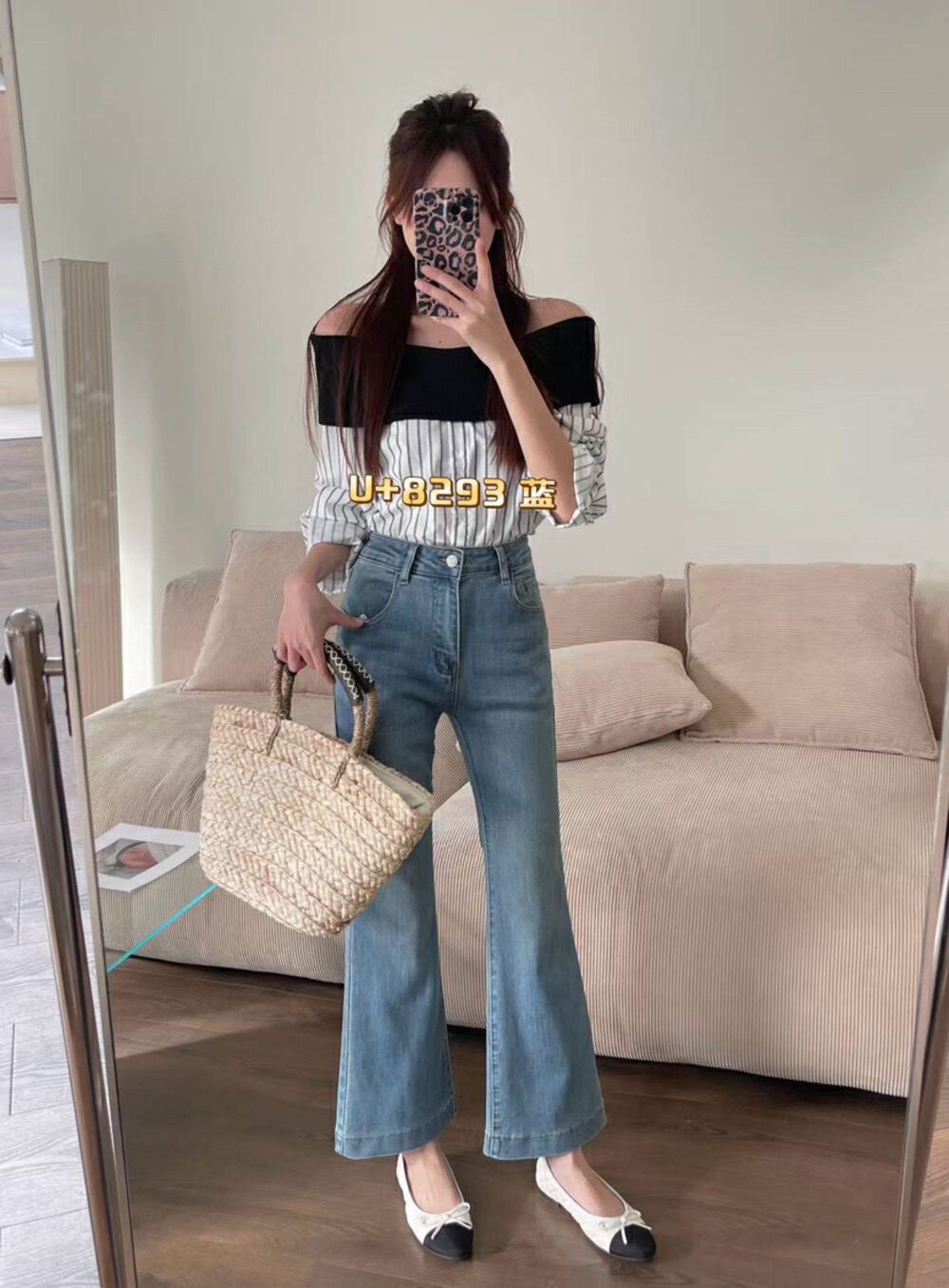 春上新！高腰显瘦复古风牛仔裤  