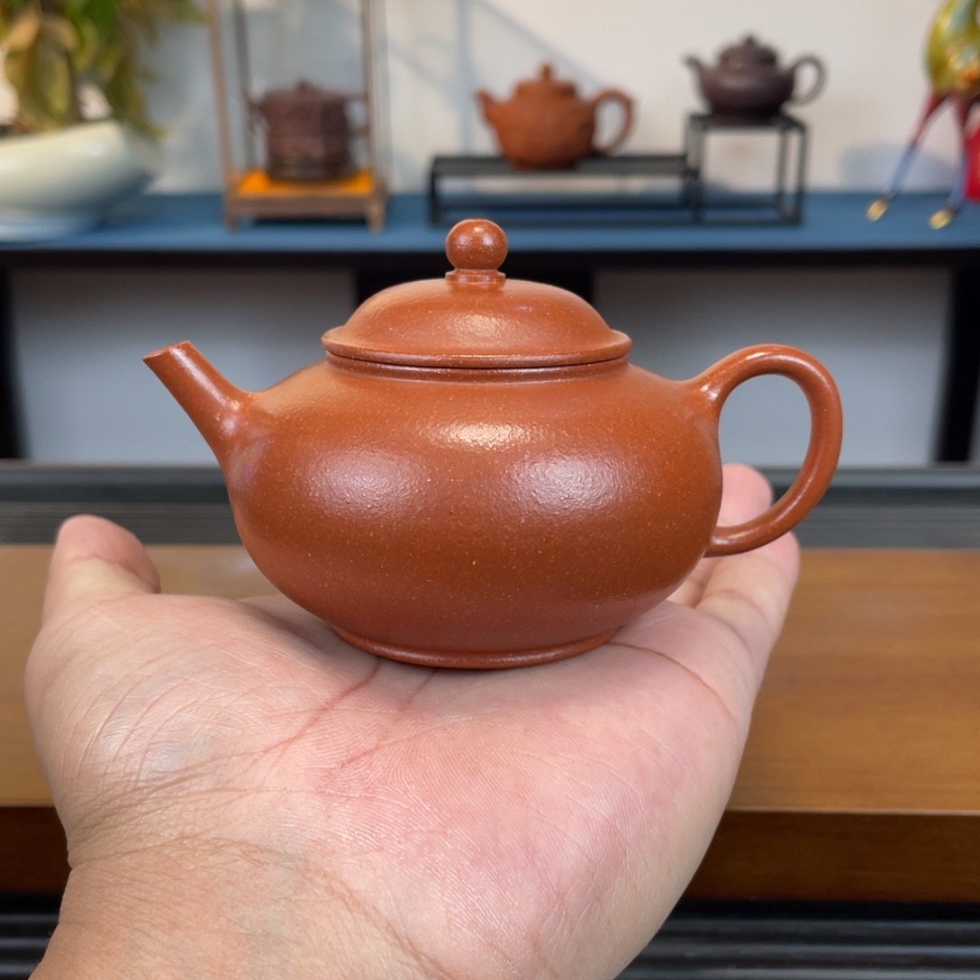 紫砂茶壶红降坡水平150cc