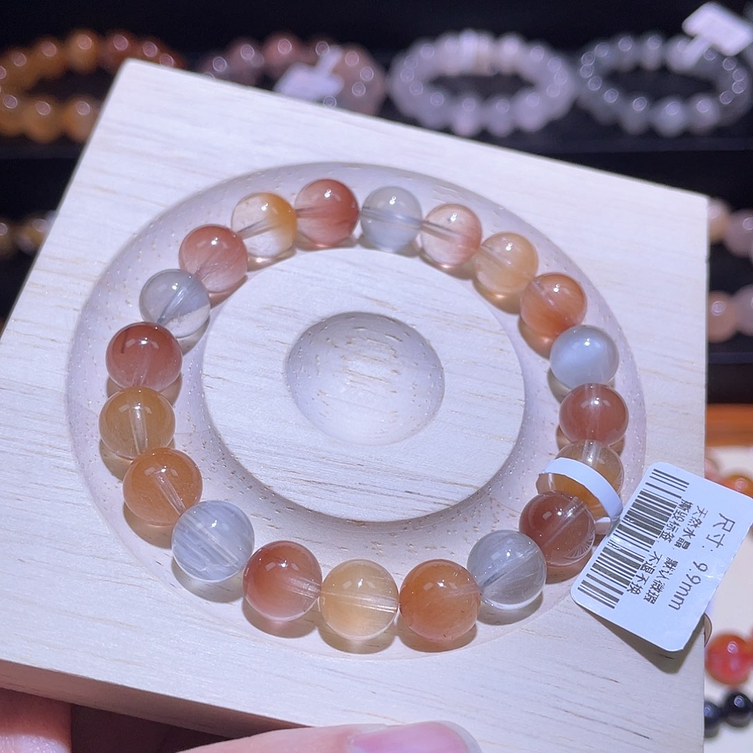 水晶手链未镶嵌兔毛手链，晶体通透9.9