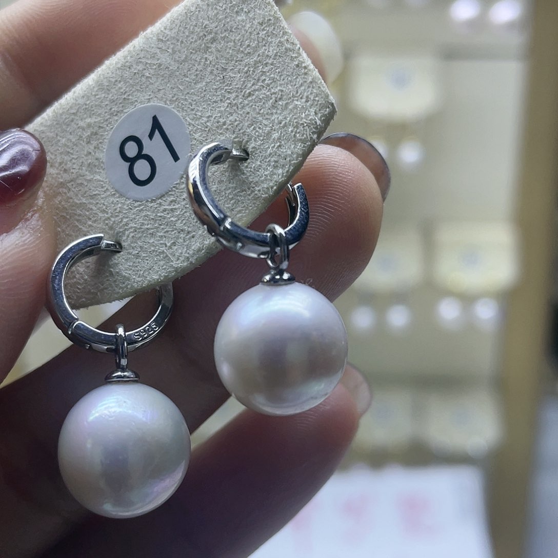 淡水珍珠耳饰银S925镶嵌