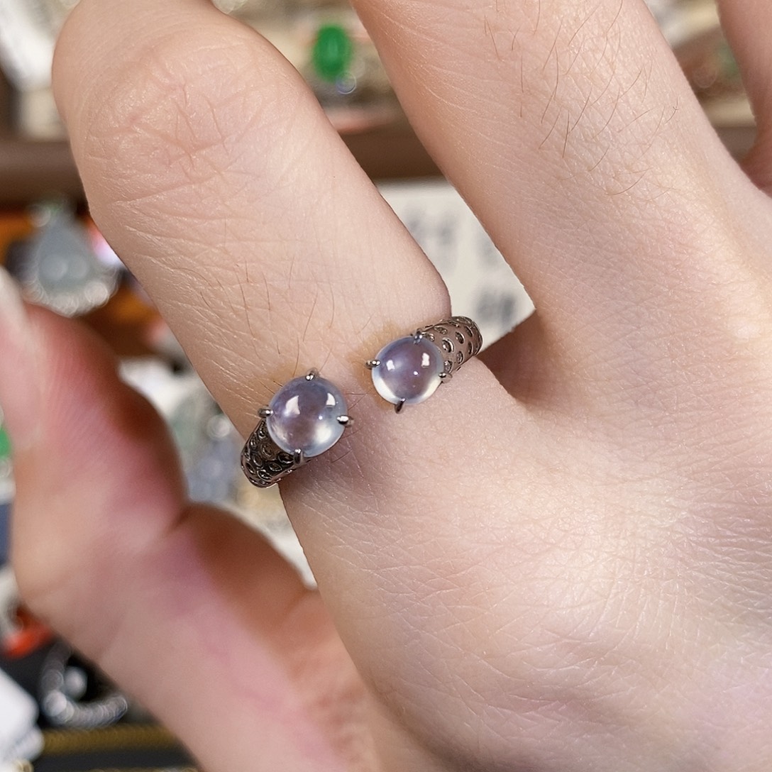 世***昌翡翠银S925镶嵌戒指