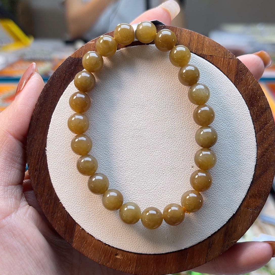 和田玉未镶嵌手串H18卡8