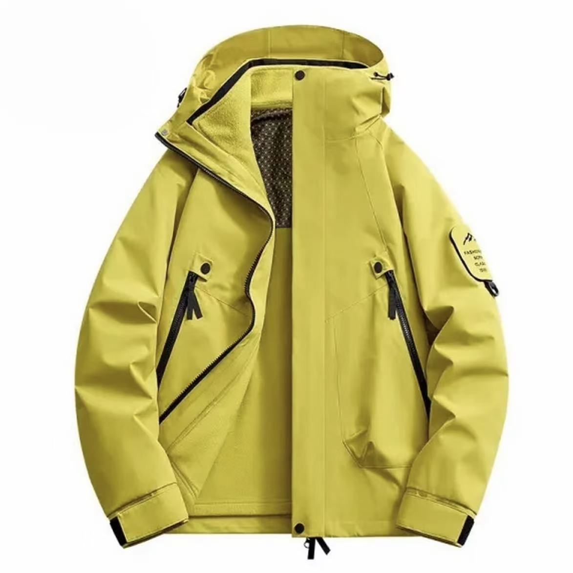 户外秋冬季冲锋衣保暖登山服情侣加厚加绒男女加棉通版款防风防水