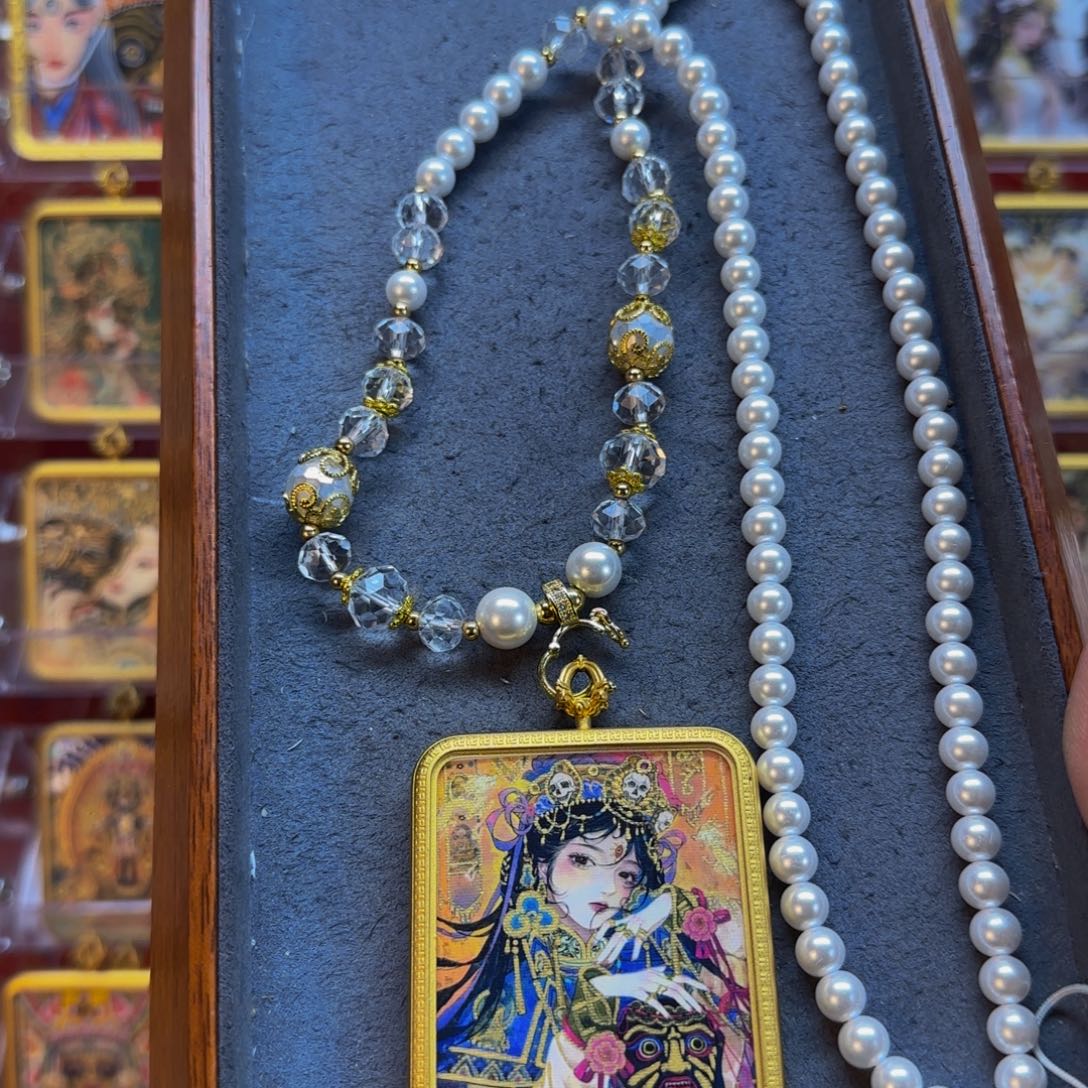 吊坠手绘唐卡单面卡