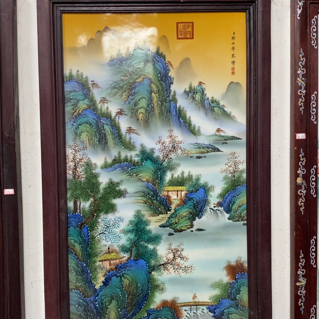 瓷90*52*1景德镇瓷板画柴窑烧制