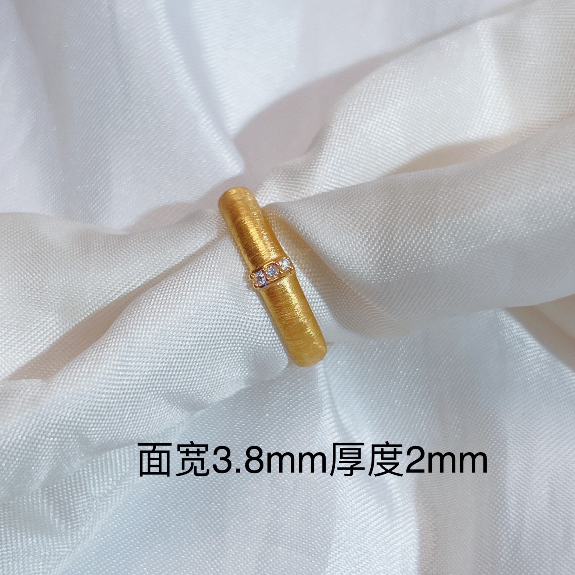 足金999 点钻拉丝复古款戒指