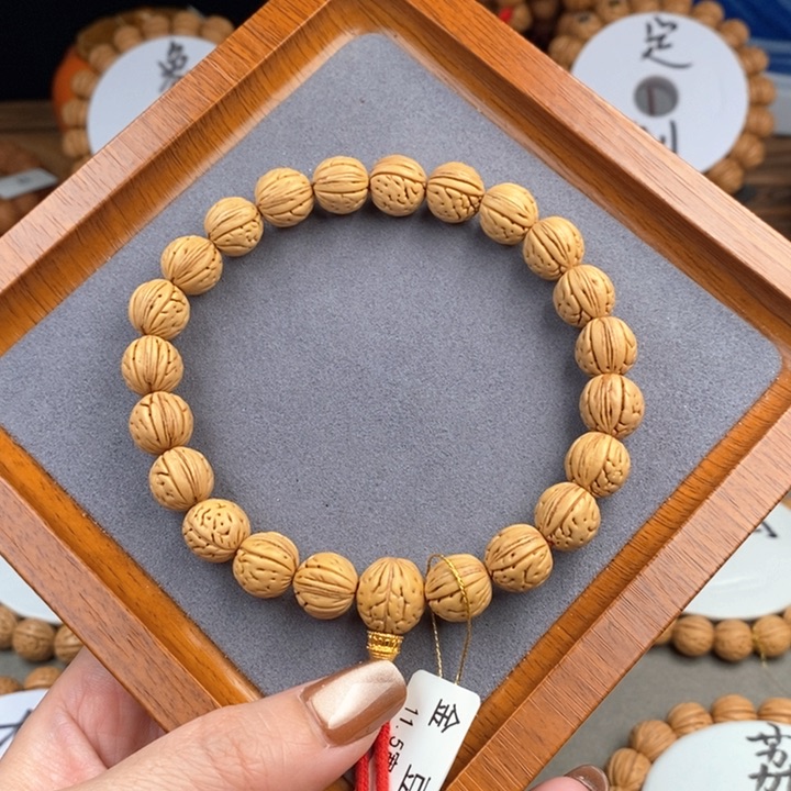 桃核手串金豆11.5宽抛光板……