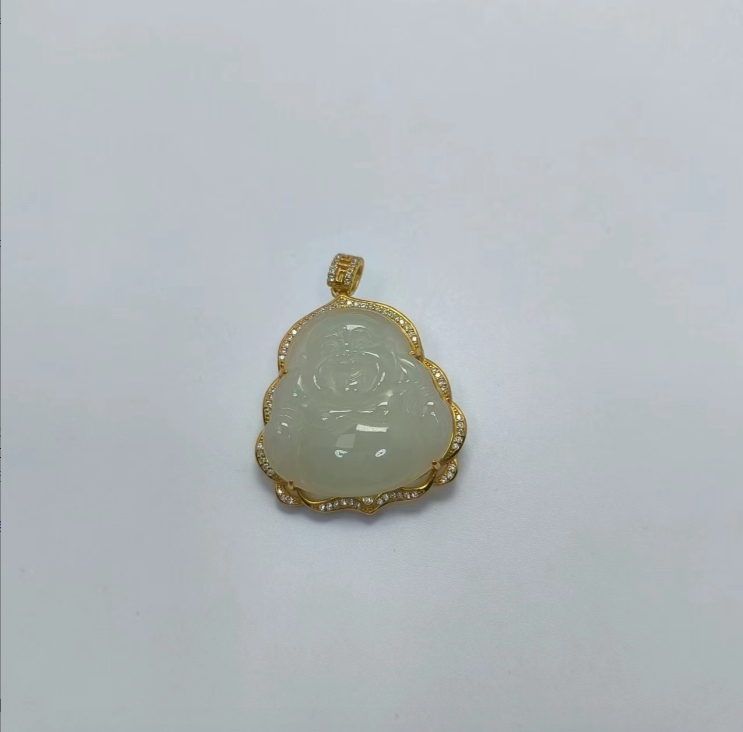 和田玉银佛公坠 B5255 多样性发其一 气质 | 时尚 | 经典 | 珠宝 