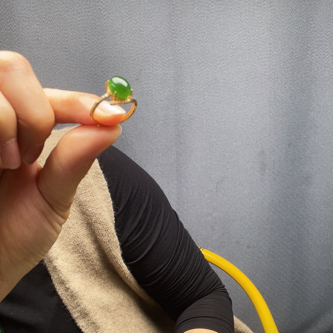 和田玉银S925镶嵌戒指