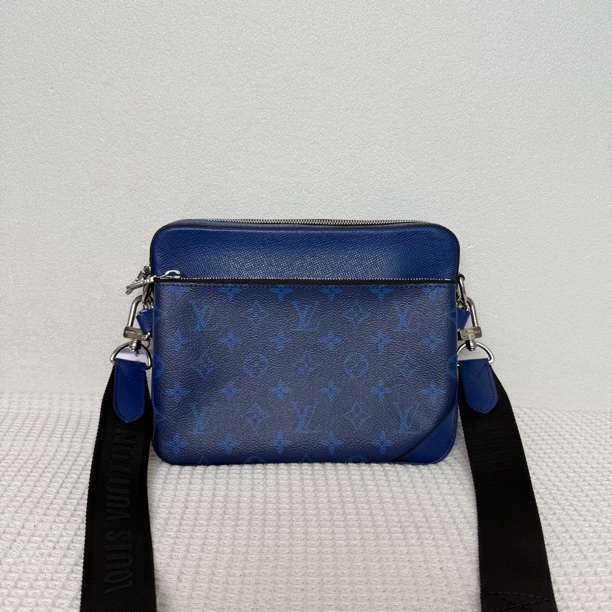 99新 LouisVuitton/路易威登 98新/6086经典芯片款蓝老花邮差包