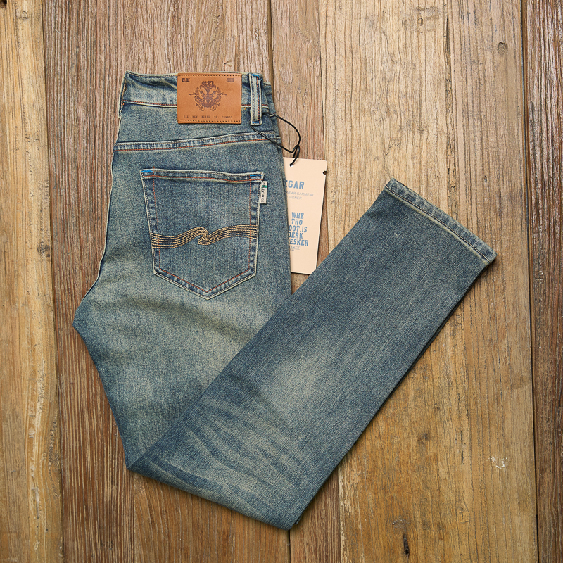 美式复古做旧水洗牛仔裤2025新款男士裤子秋季复古小脚潮流牛仔裤