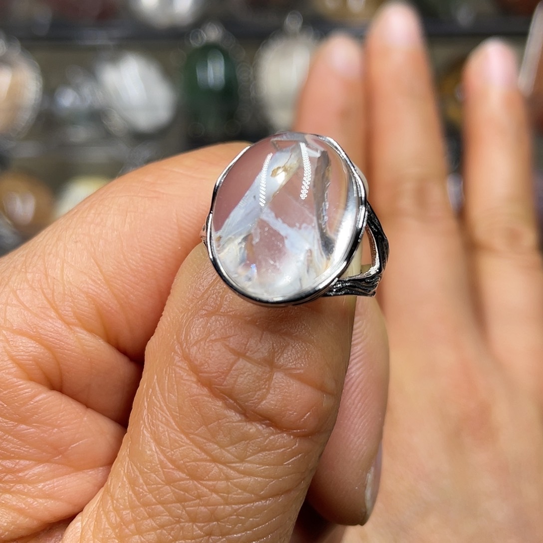 【闪购商品】水晶珠宝半成品银S925镶嵌戒指
