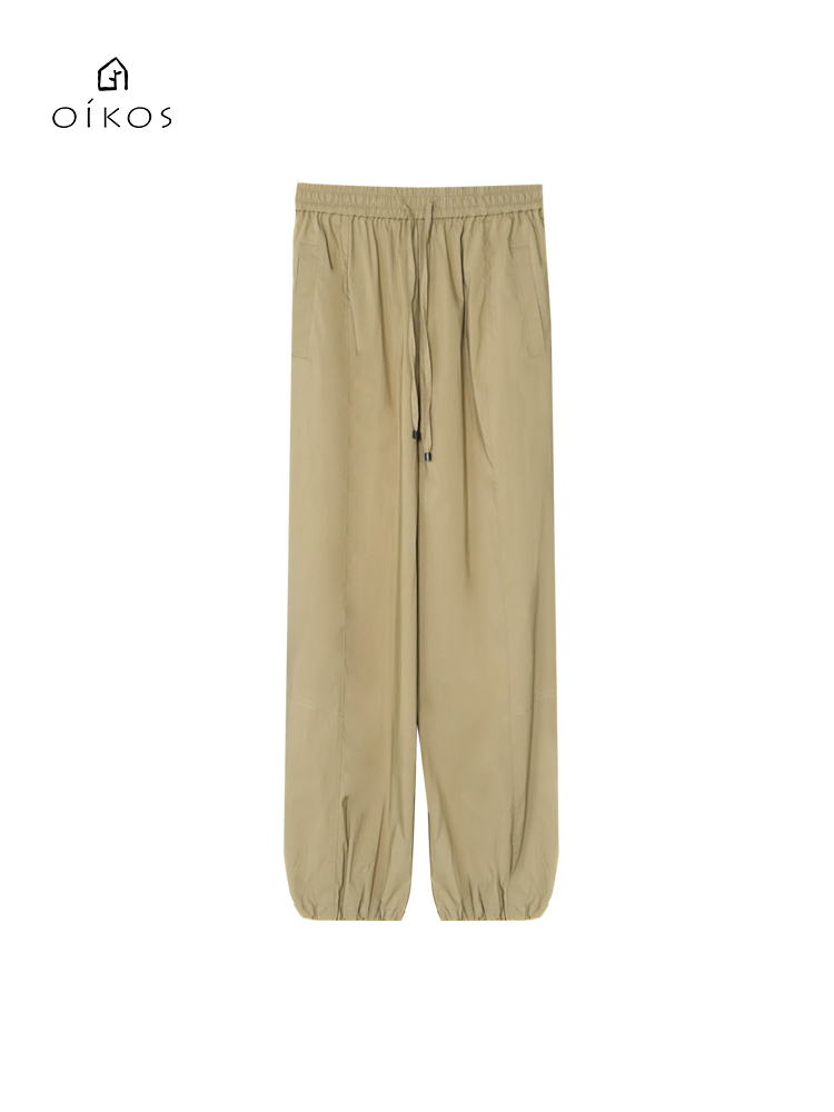 OIKOSOIKOS女装时尚百搭夏季薄款阔腿直筒工装休闲裤5H30F4182