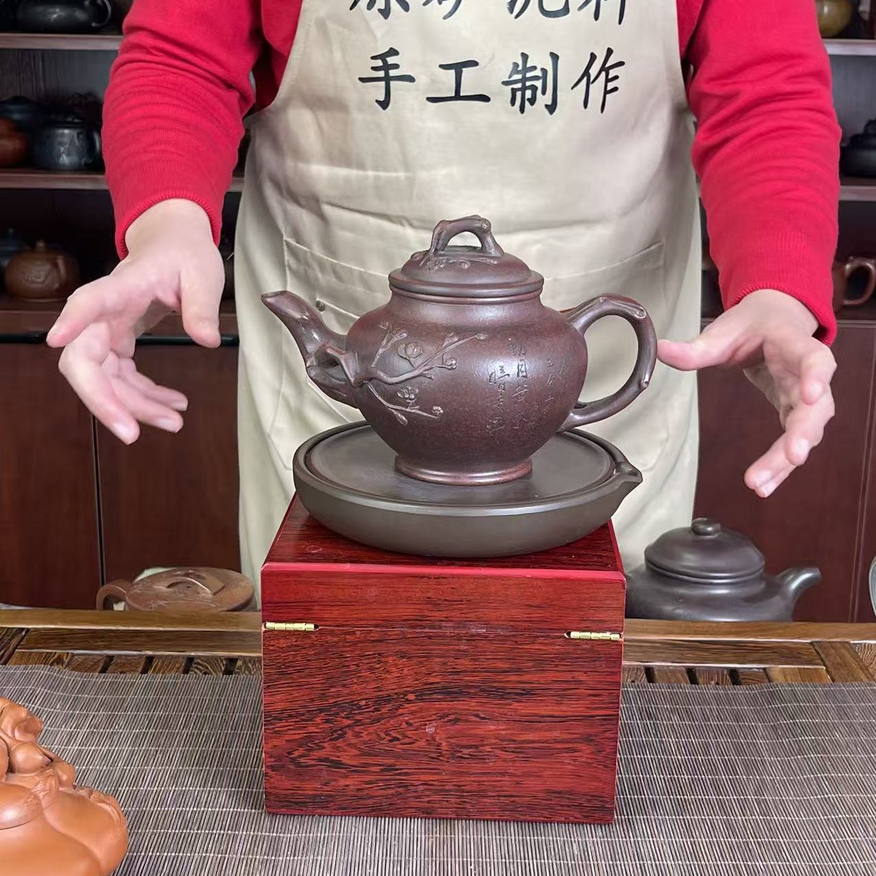 古法柴烧报春大容量家藏老料紫砂壶