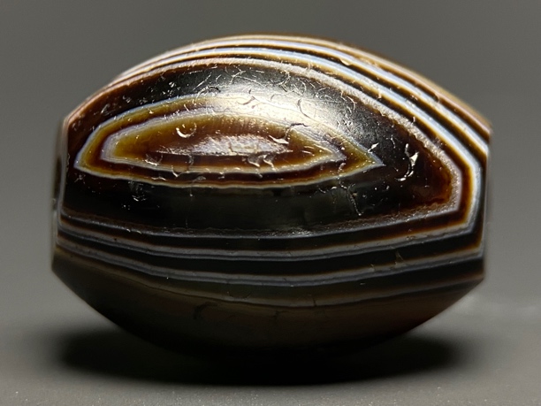 缠丝玛瑙橄榄珠23*16.9mm