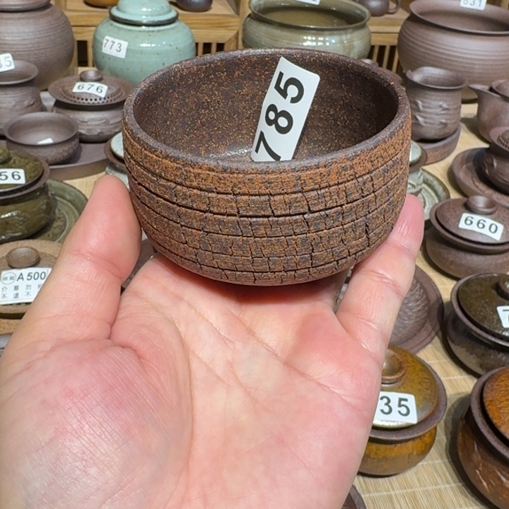 杯大*粗瓷茶具素胎盖碗