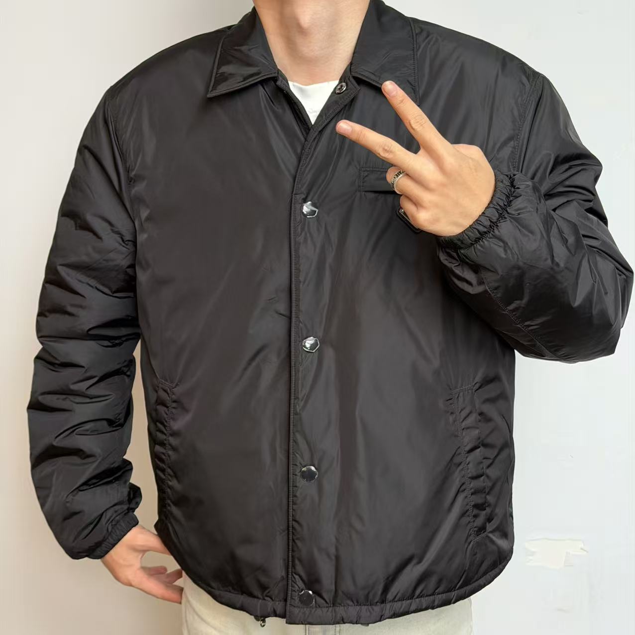 【猫主精选】-翻领单排扣棉服