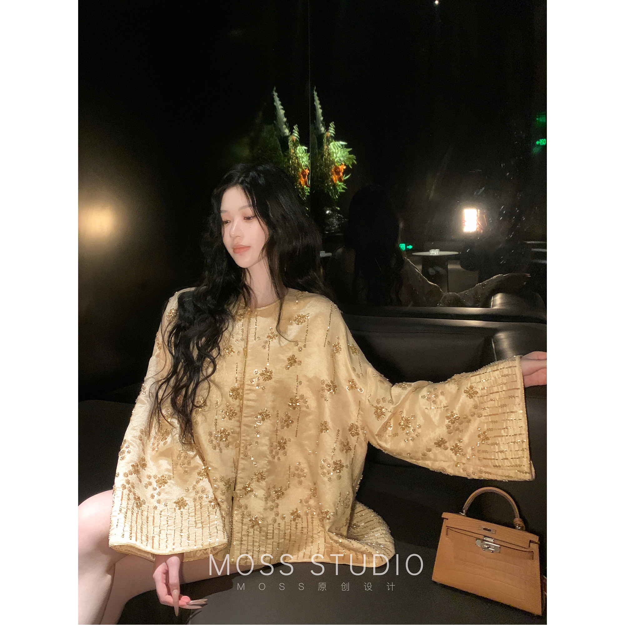 MOSS STUDIO 12.30 14:00上新【金玉簪花】新中式钉珠夹棉外套女