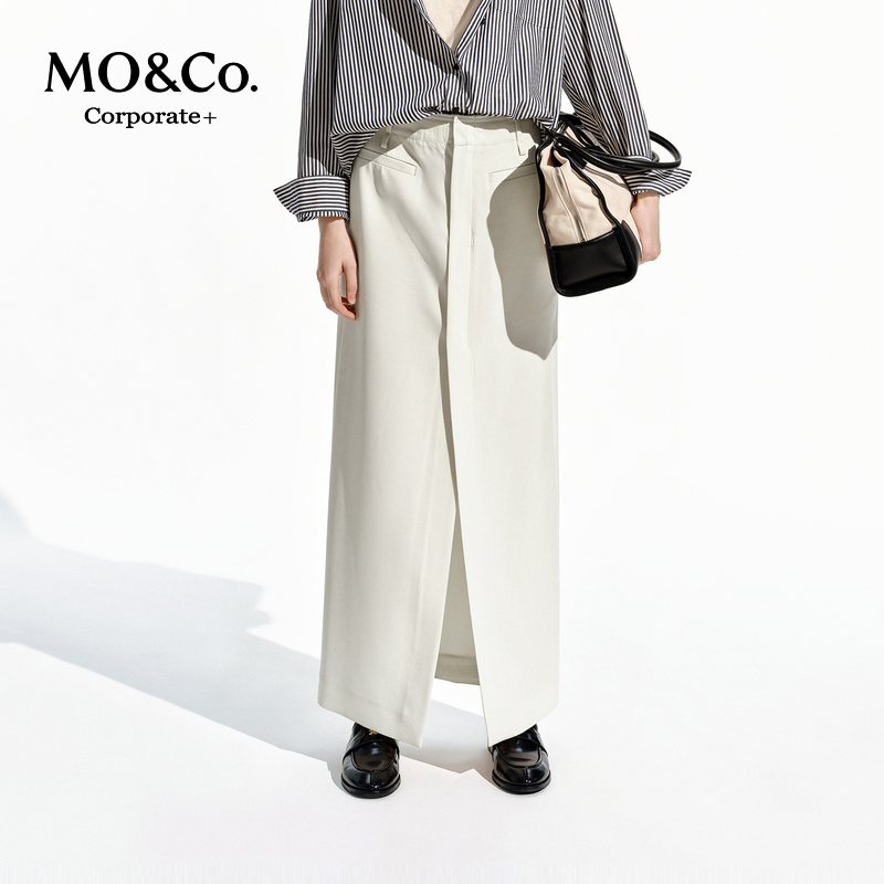【C+系列】MOCO半身裙2025春新品解构开叉直筒MBE1SKT021