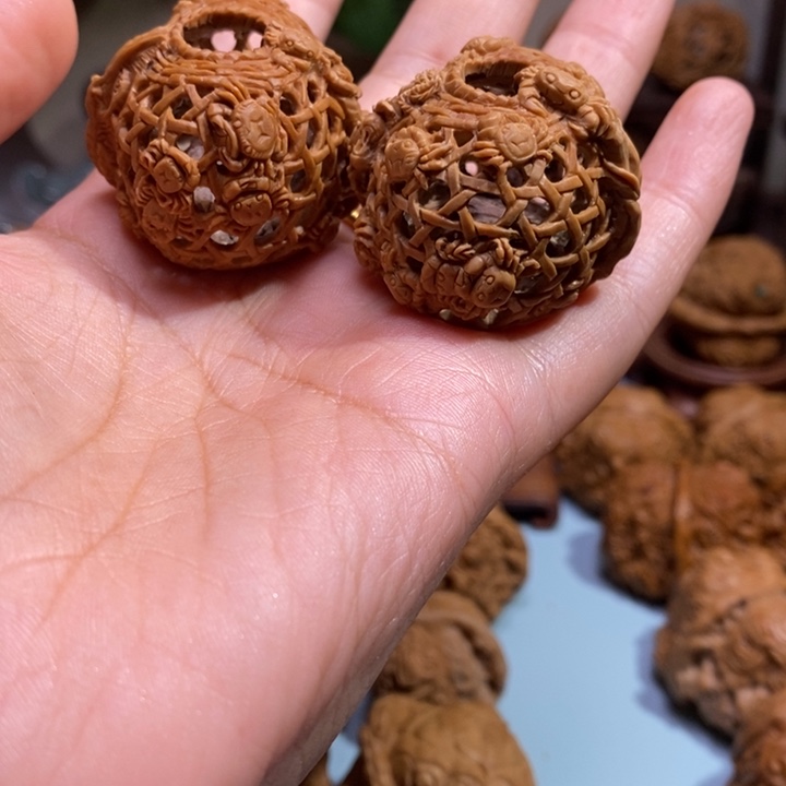 【闪购商品】核桃手串/手链巧****焙雕刻蟹篓