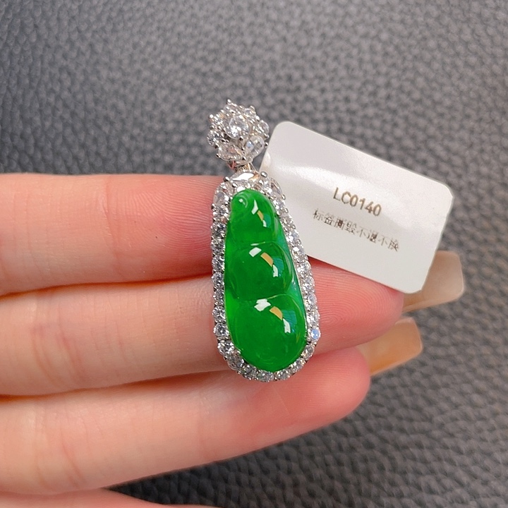 翡翠银S925镶嵌吊坠(不含链)
