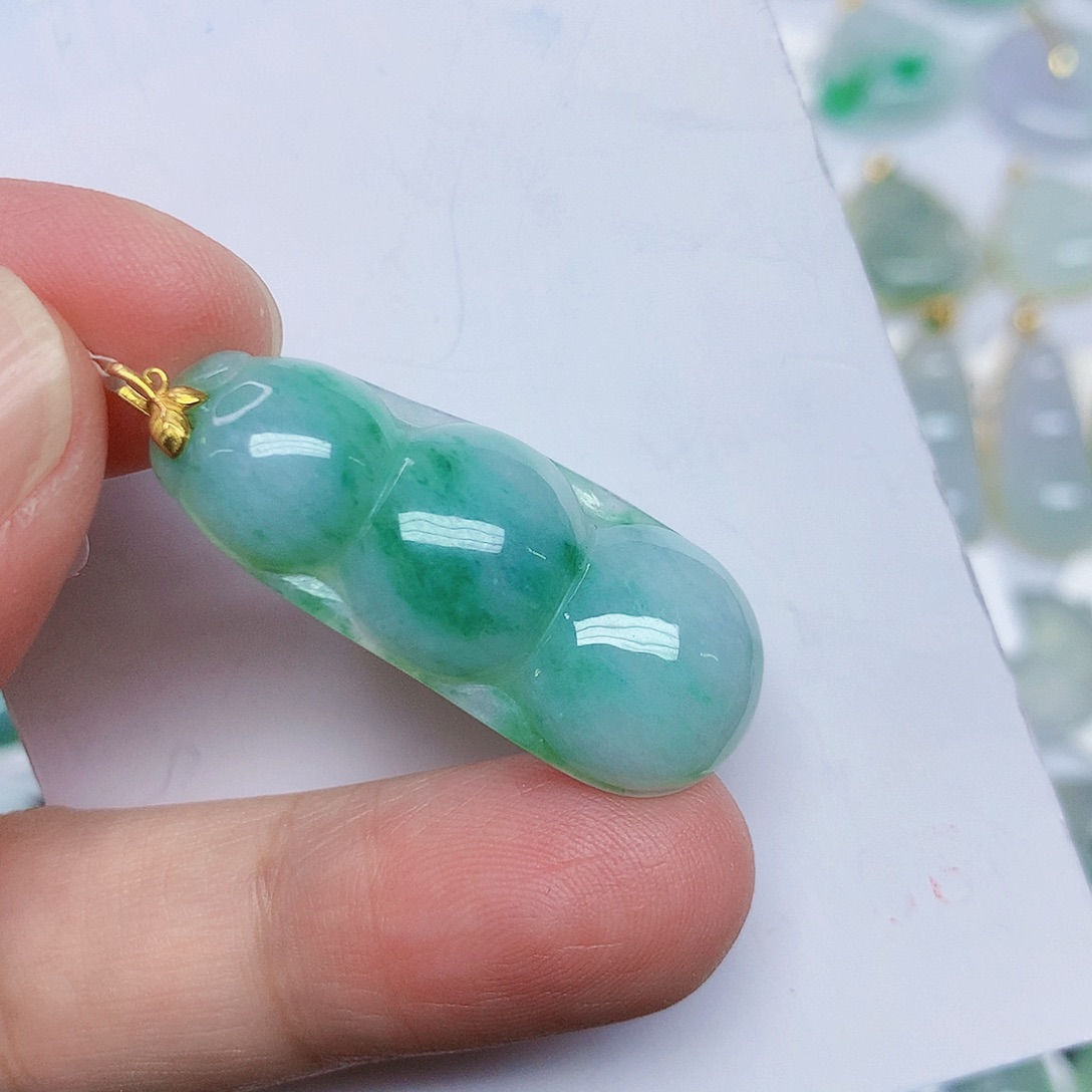 翡翠18K金镶嵌颈饰457887