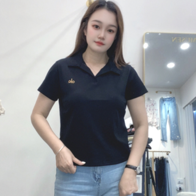 （征禧家）常规宽松LO款翻领T恤健身透气女款上衣