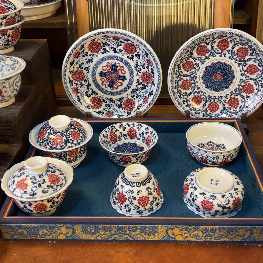 摆件景德镇陶瓷茶器百宝箱