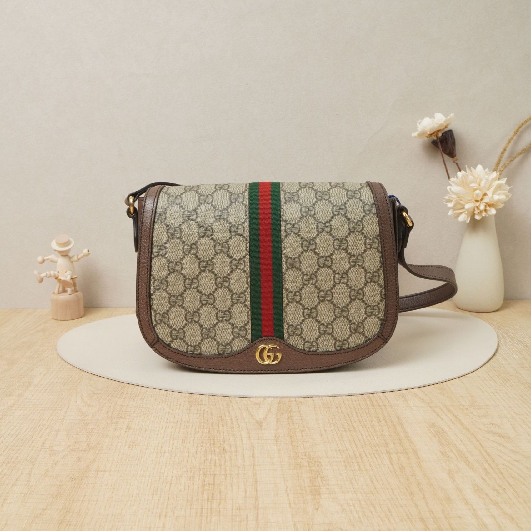 95新 GUCCI/古驰 古驰op马鞍小号老花/DS046333