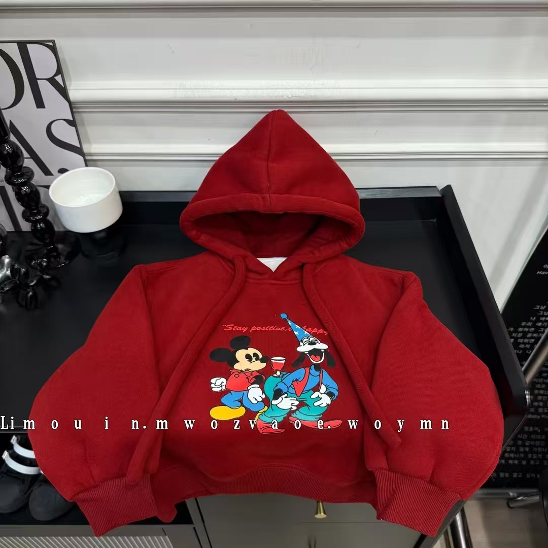 冬季儿童加绒羊驼绒连帽卫衣保暖时尚百搭卫衣T