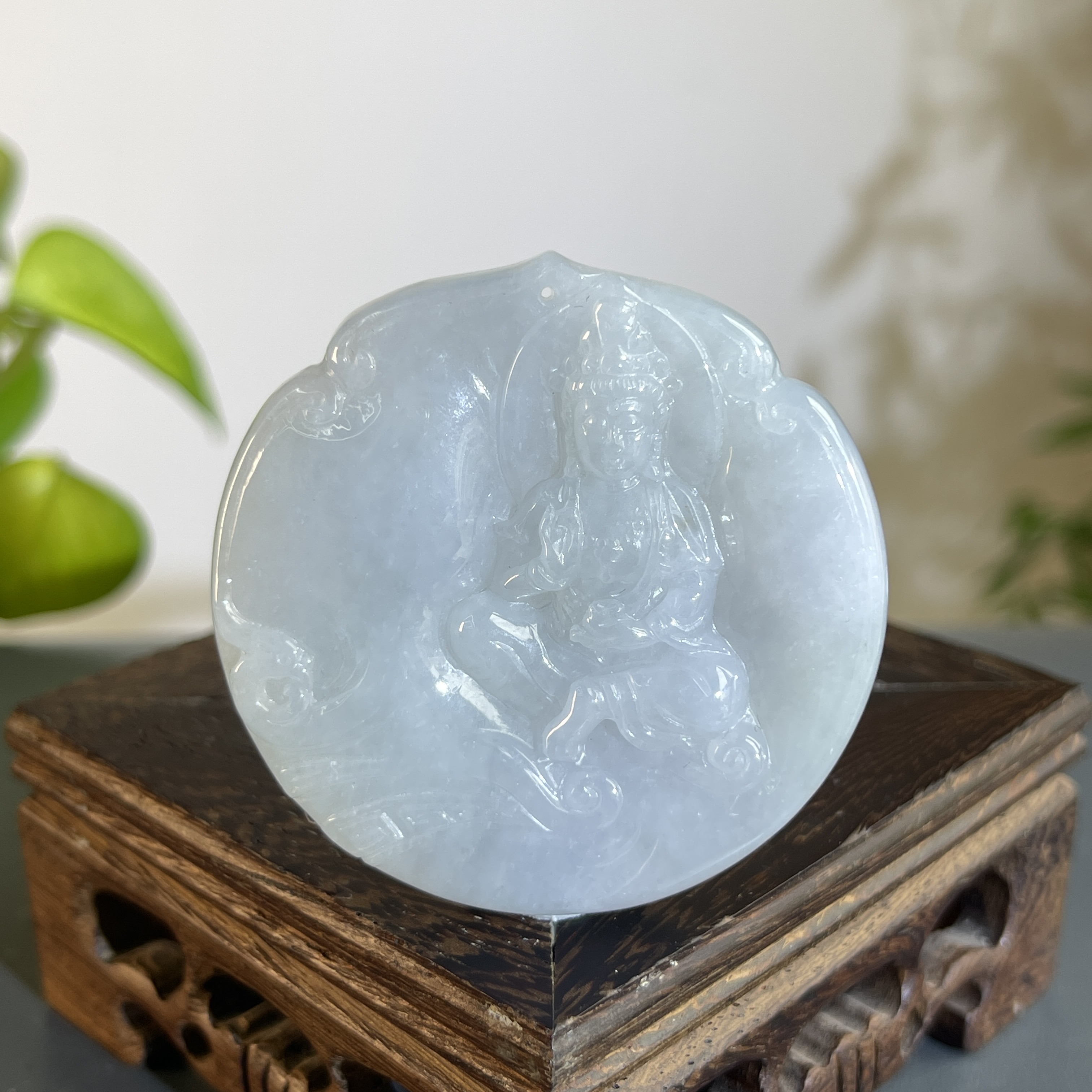 JTB15-34  天然缅甸A货翡翠 自在观音