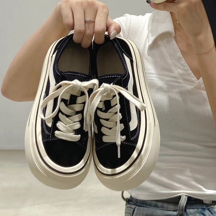 小众休闲板鞋2025夏季新款小白鞋丑萌大头鞋百搭经典厚底帆布鞋女