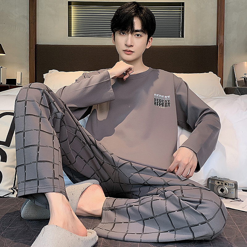 9530品牌睡衣男士长袖套装春秋季男士家居服休闲男睡衣