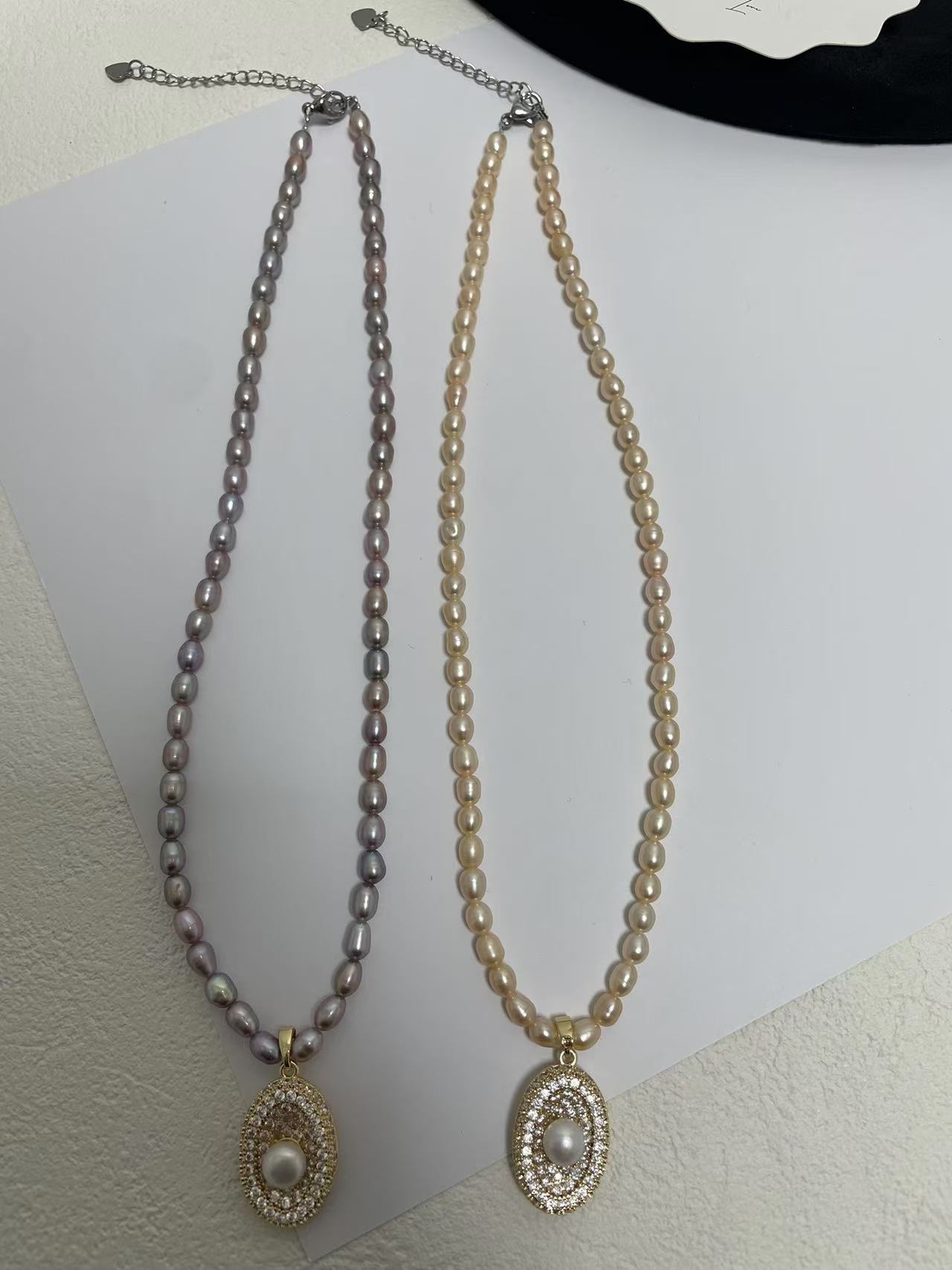 天然淡水珍珠A828女轻奢日韩设计款珍珠项链经典款