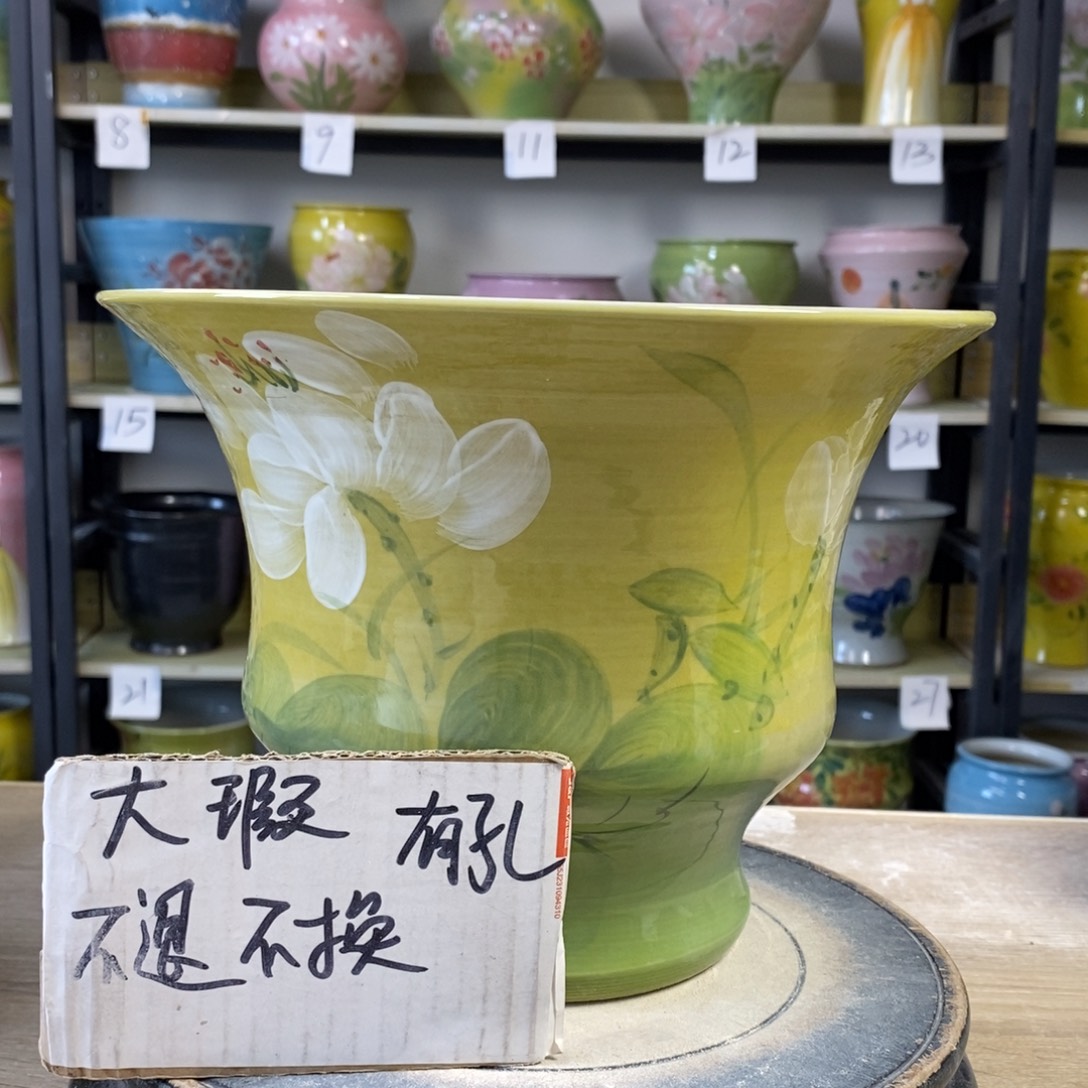 景德镇手工手绘陶瓷花盆