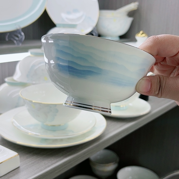 瓷刘景德镇高档骨瓷碗5英寸2个