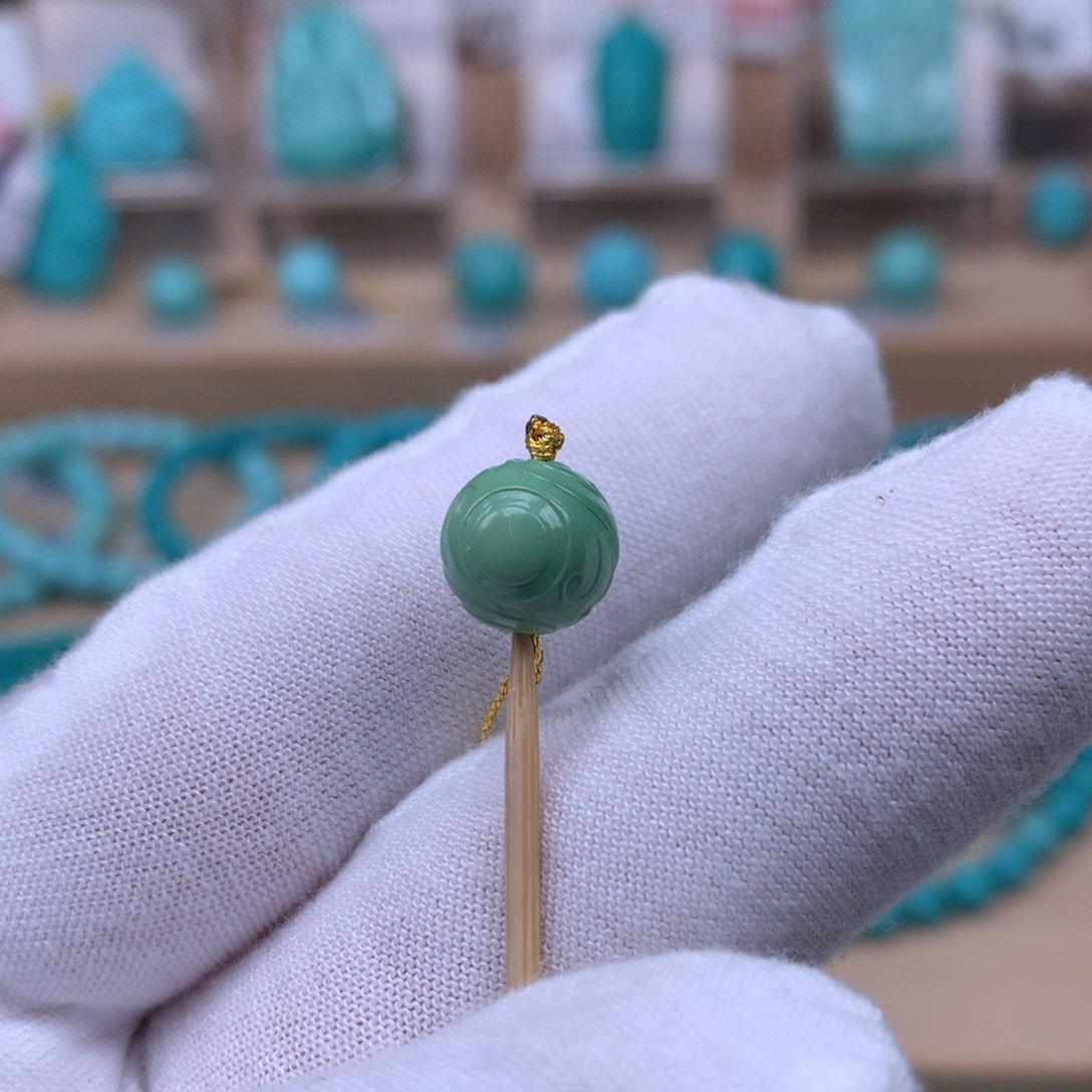 绿松石未镶嵌精品军绿