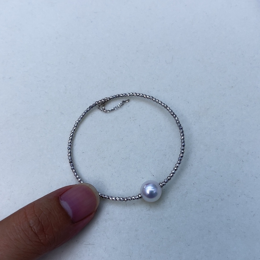 海水珍珠手镯18K金镶嵌