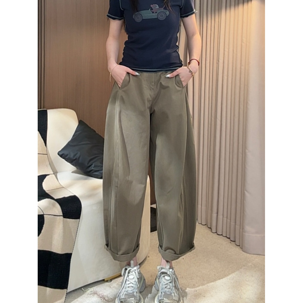 小璇 ·【垂迹弯刀】夏季薄款时尚百搭高腰工装弯刀裤宽松裤子K030